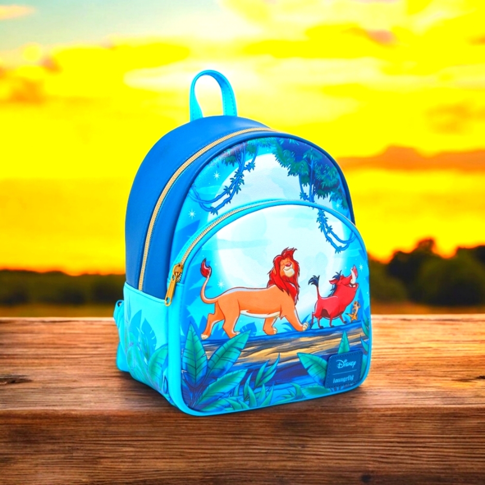 Loungefly Disney The Lion King Hakuna Matata Moon Mini Backpack, Wallet& CHARM - Picture 16 of 16